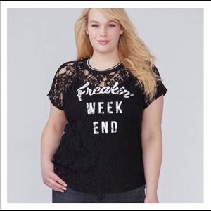 Freakin’ Weekend: lace sporty ath-leisure lace top